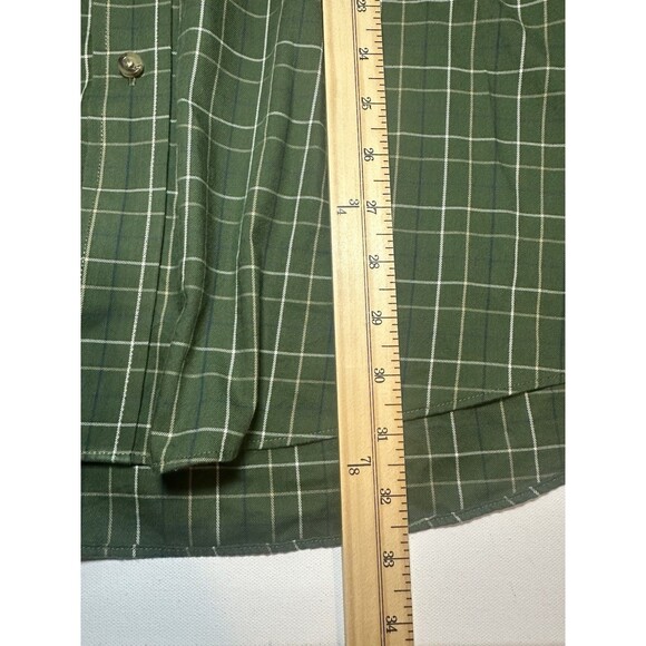L.L. Bean Long Sleeve Green Plaid Wrinkle Free Button Front Shirt‎ Men's XL-REG - Picture 7 of 9